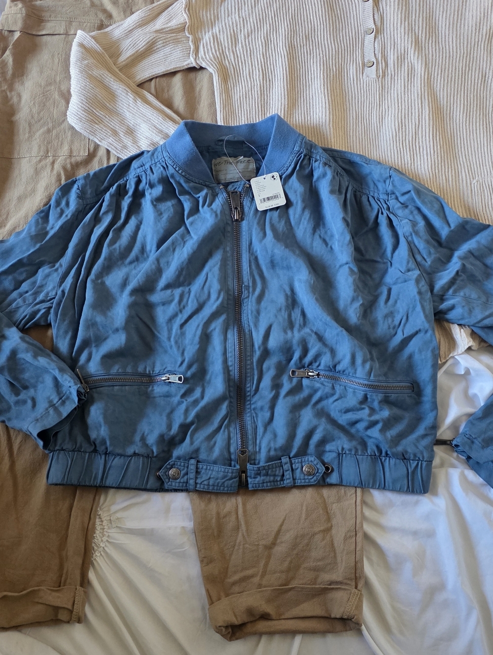 Free People We the Free | Women’s S, blue - Knock Out Siren Bomber Jacket - Picture 9 of 10